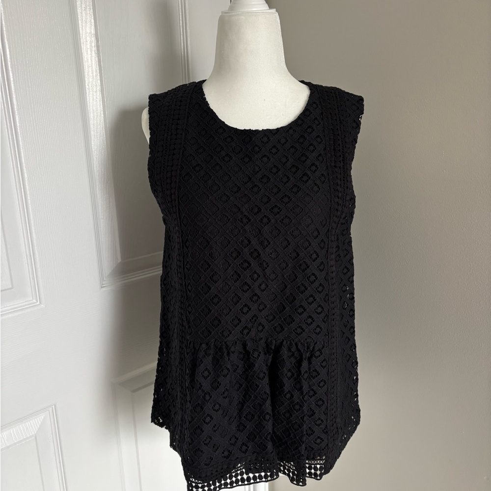 Banana Republic Black Lace Sleeveless Blouse